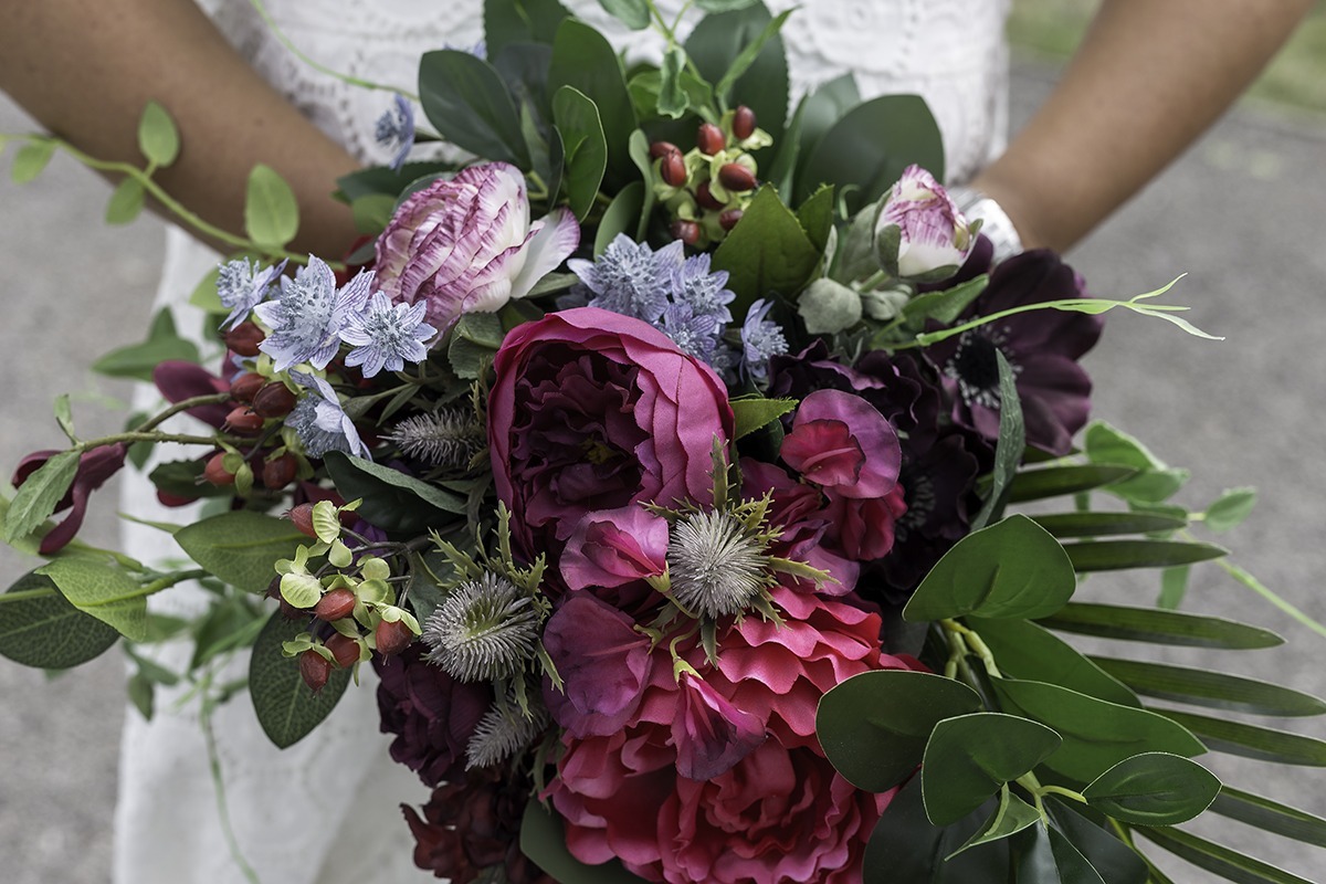 An autumn wedding bouquet photographed by South Wales Wedding photographers Hannah Clegg Photography